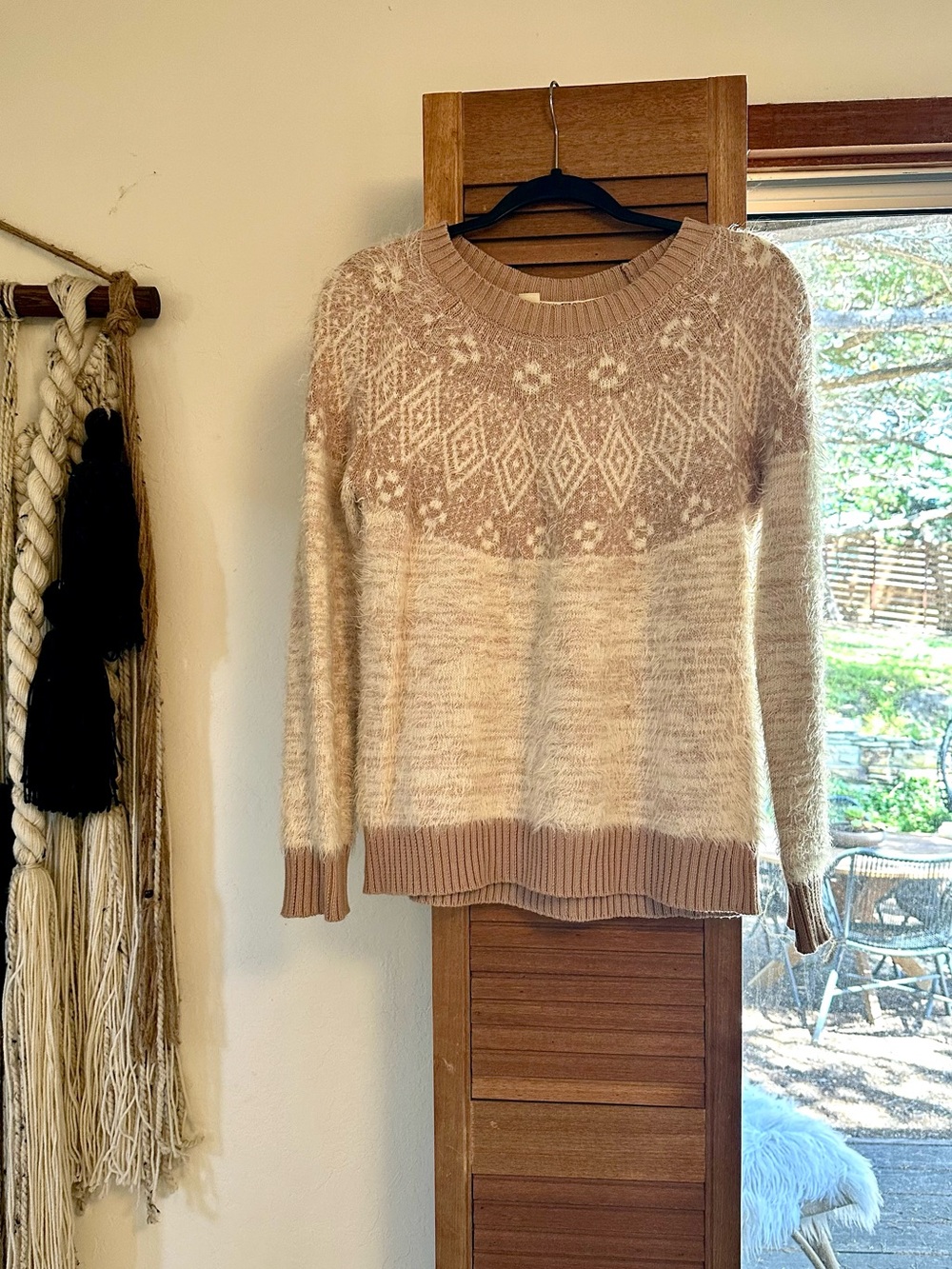 Fuzzy & Soft Fairisle-Style Roxy Sweater - Size Small